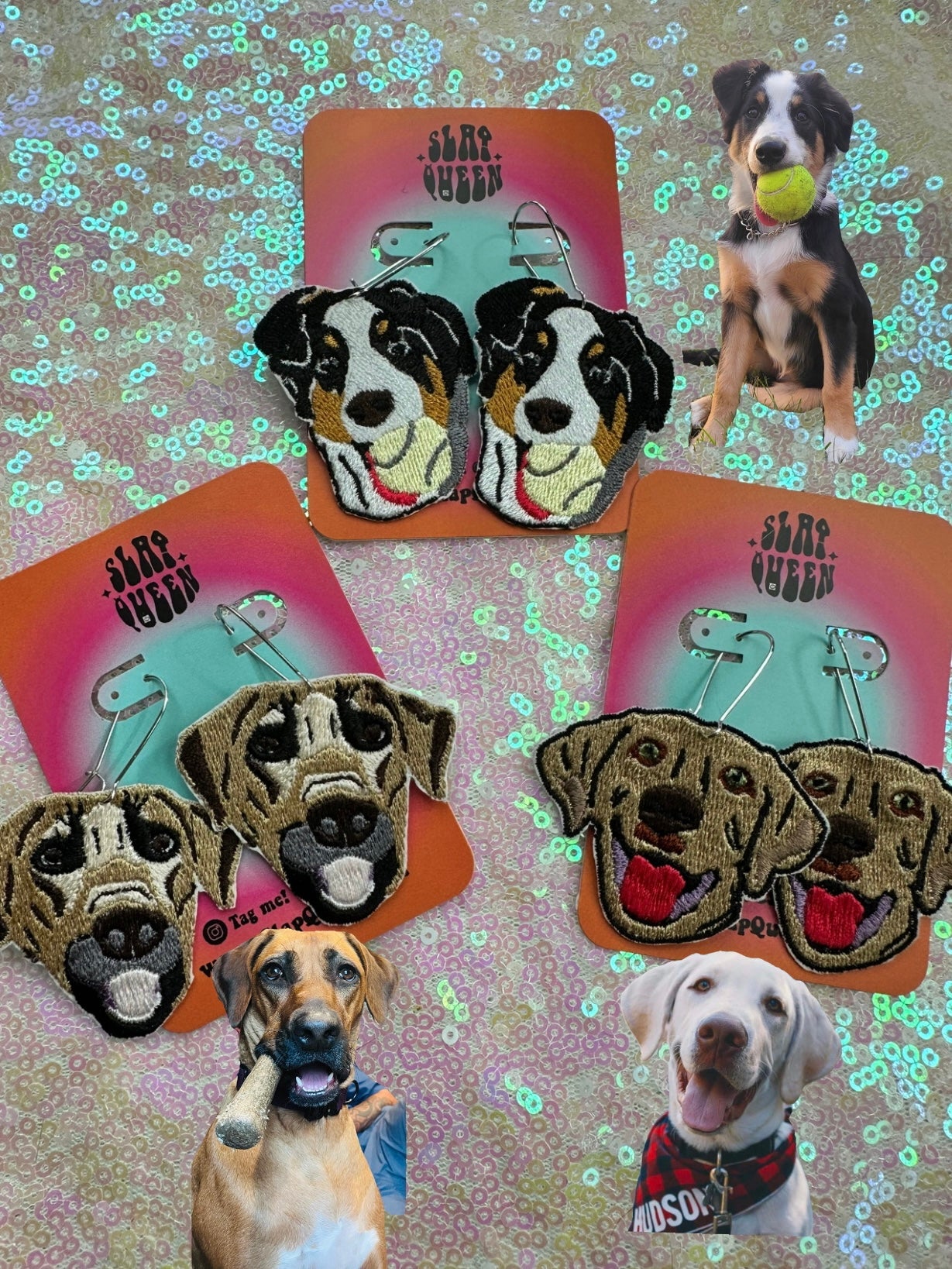 Custom Embroidered Pet Earrings