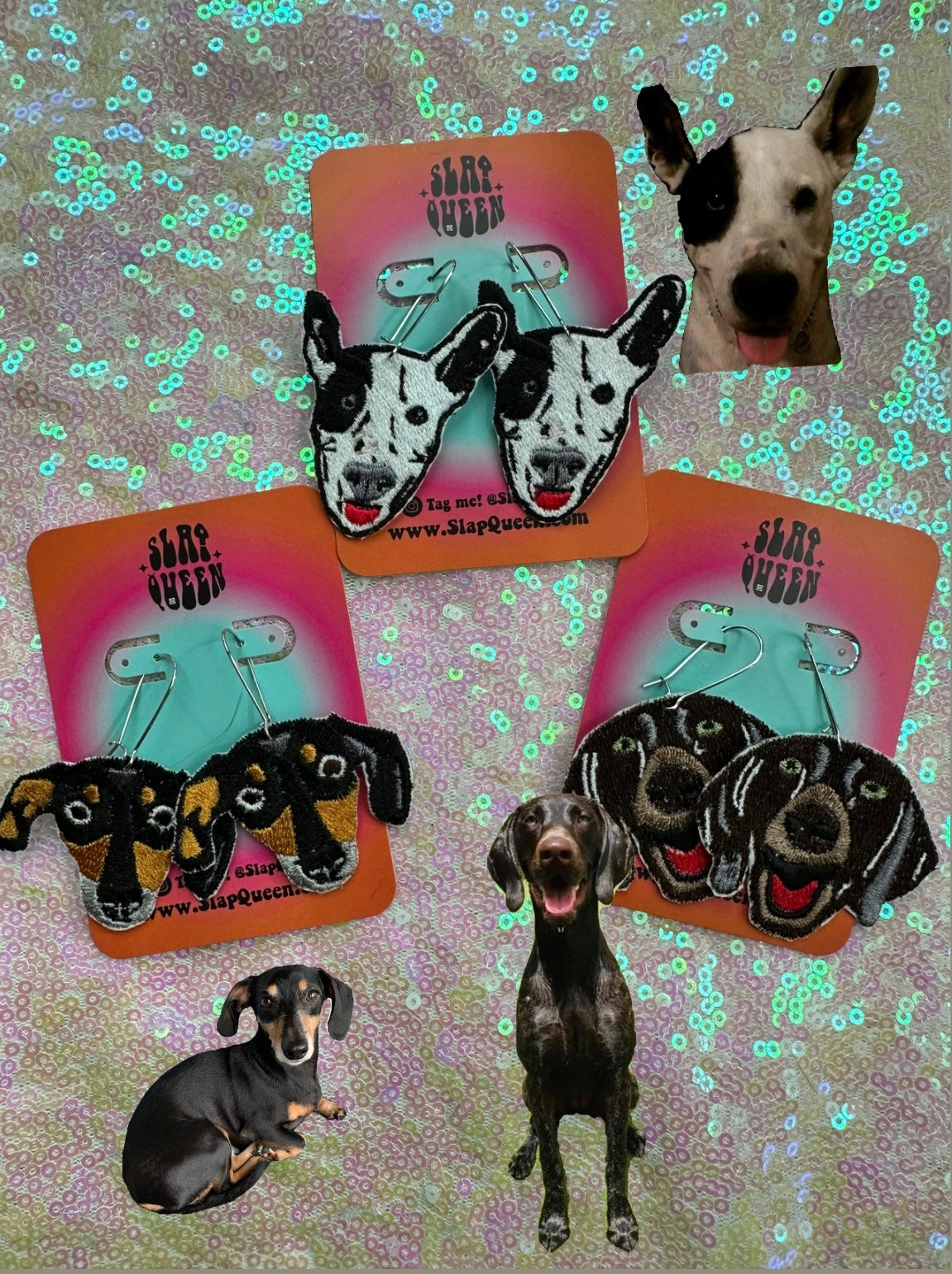 Custom Embroidered Pet Earrings