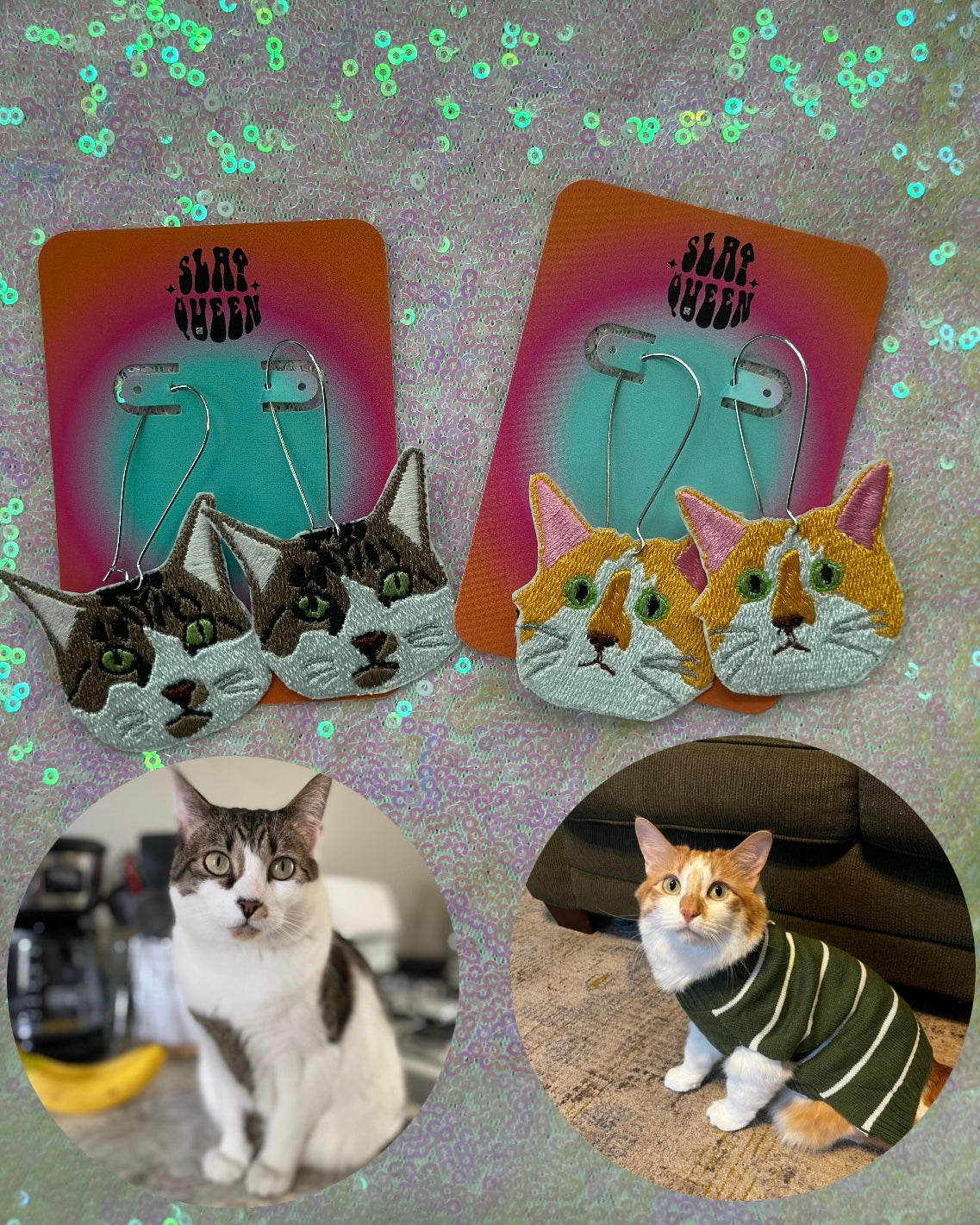 Custom Embroidered Pet Earrings