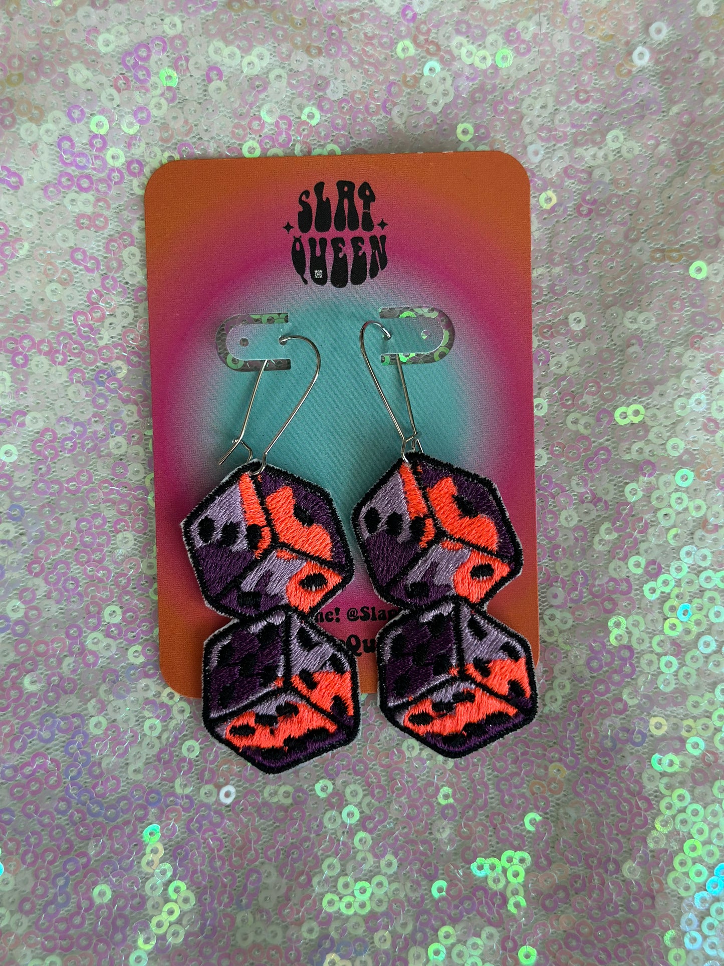 Rainbow Dice Earrings
