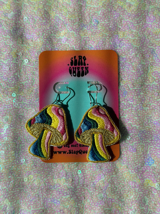 Rainbow Shroom Earrings