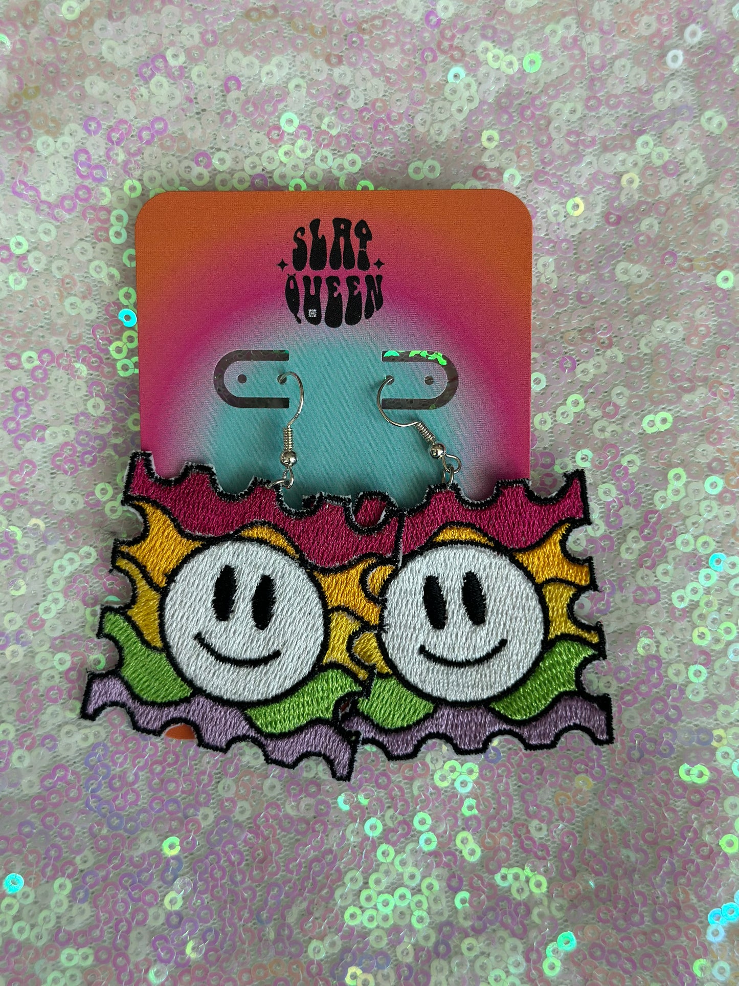 Acid Tab Smiley Earrings