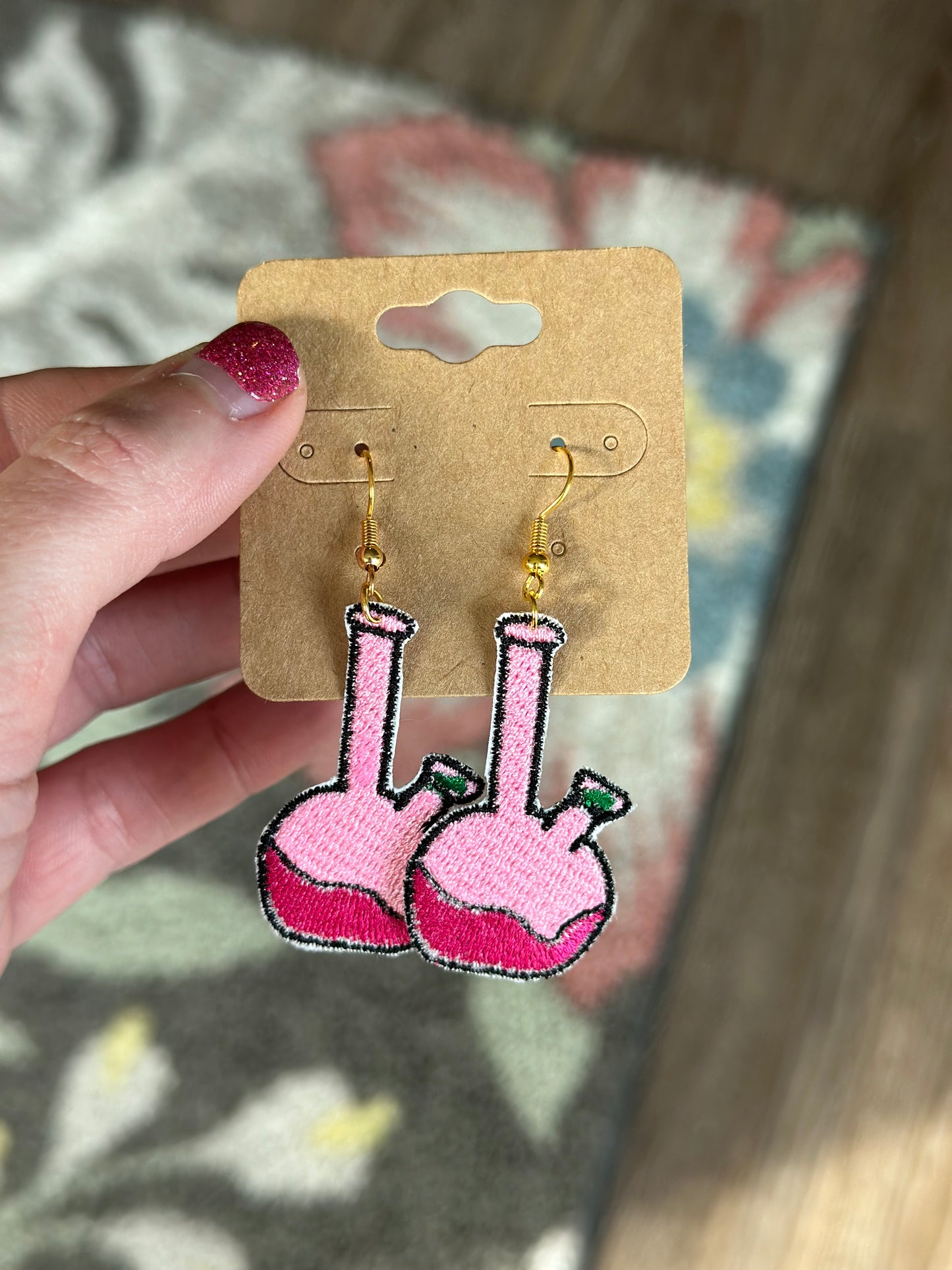 Pink Bong Earrings