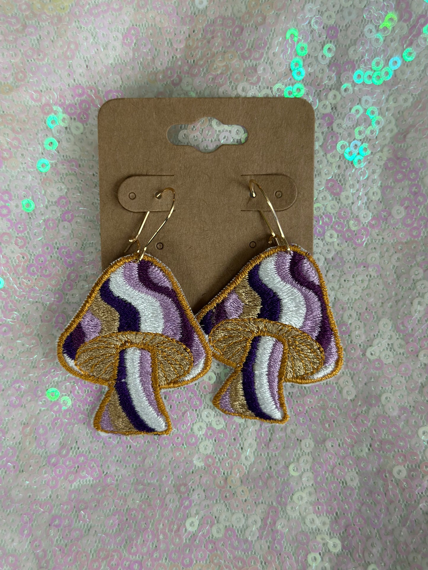 Purple Shroom Earrings
